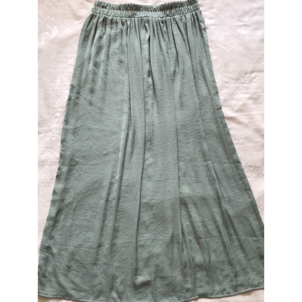 Romantic Silk Seafoam Green Maxi Skirt Sz XL